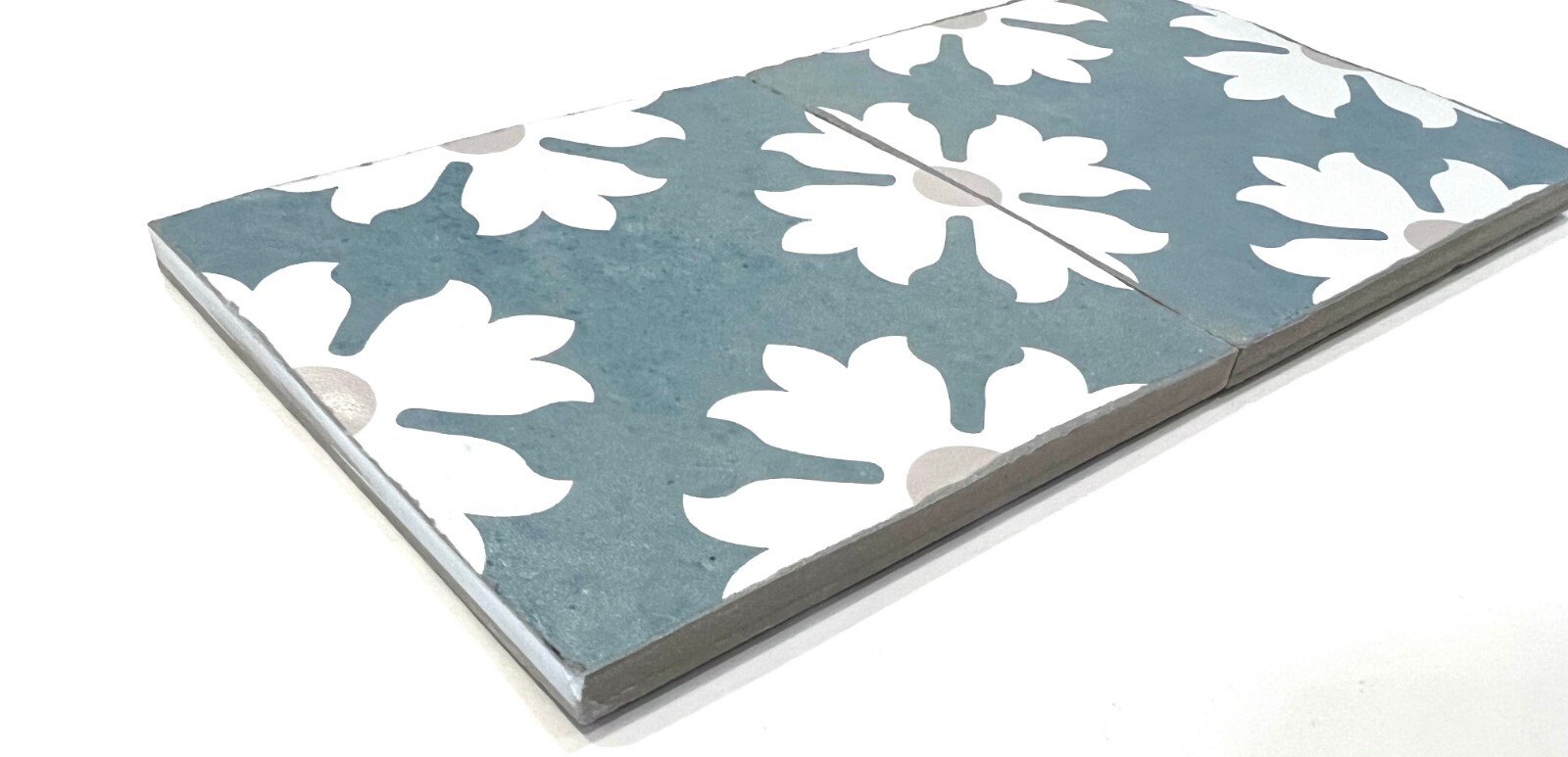 4.5×4.5 Magnolia Collection Turquoise Pattern 1 Porcelain Wall Tile (Pack of 4)