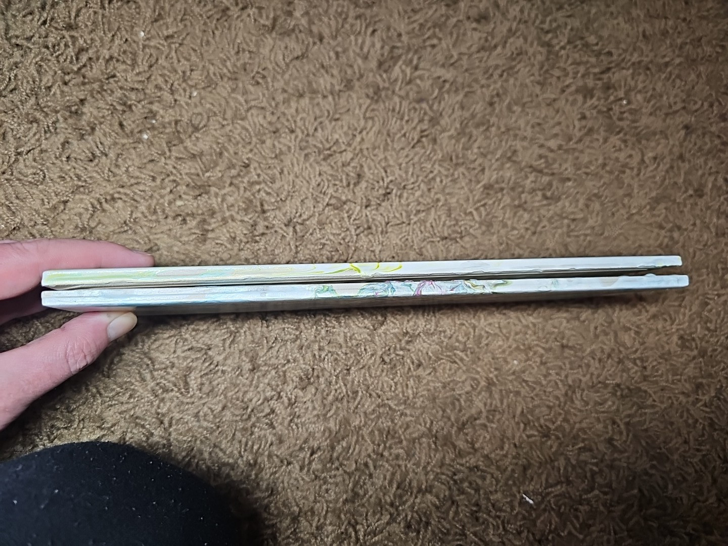 Set of Four Stunning Custom Art Painted 4-1/4 in. x 12-7/8 in. Ceramic Subway #5