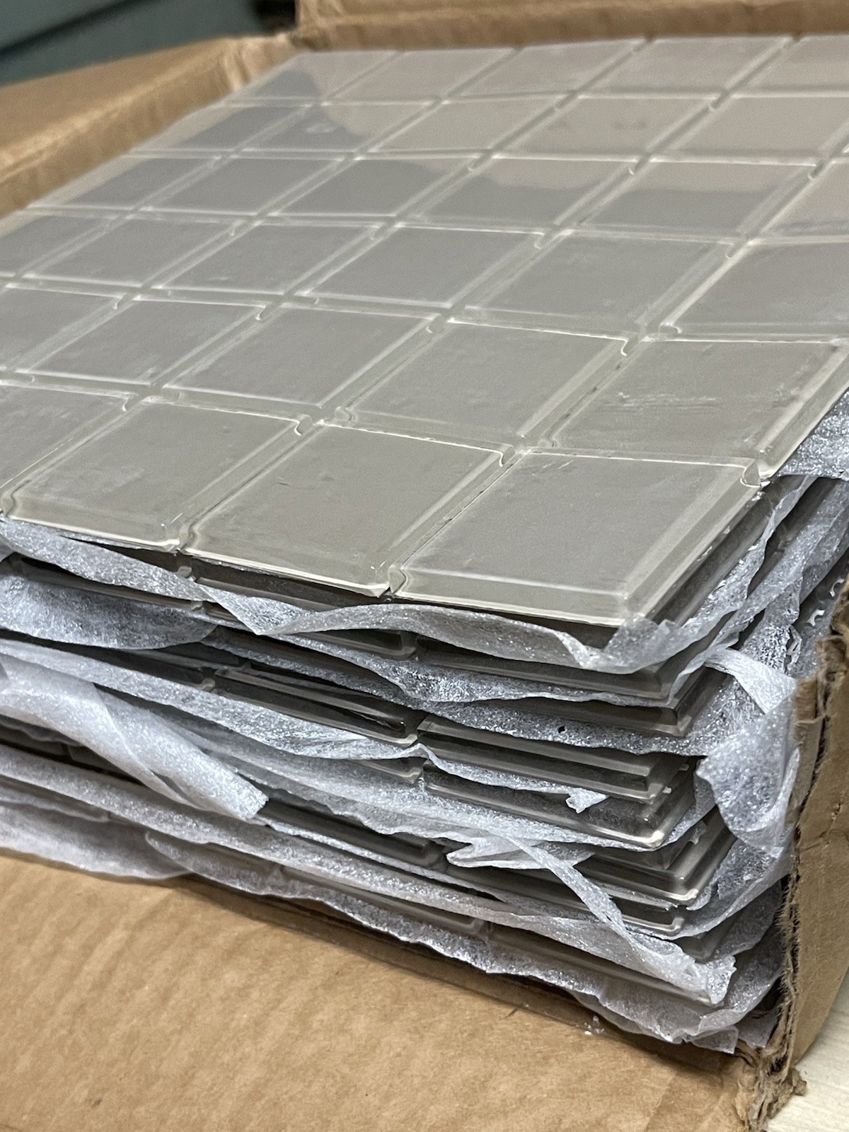 14 Sq Ft / 12” X 12” 2 inch sheet tile swimming pool glass tan modern