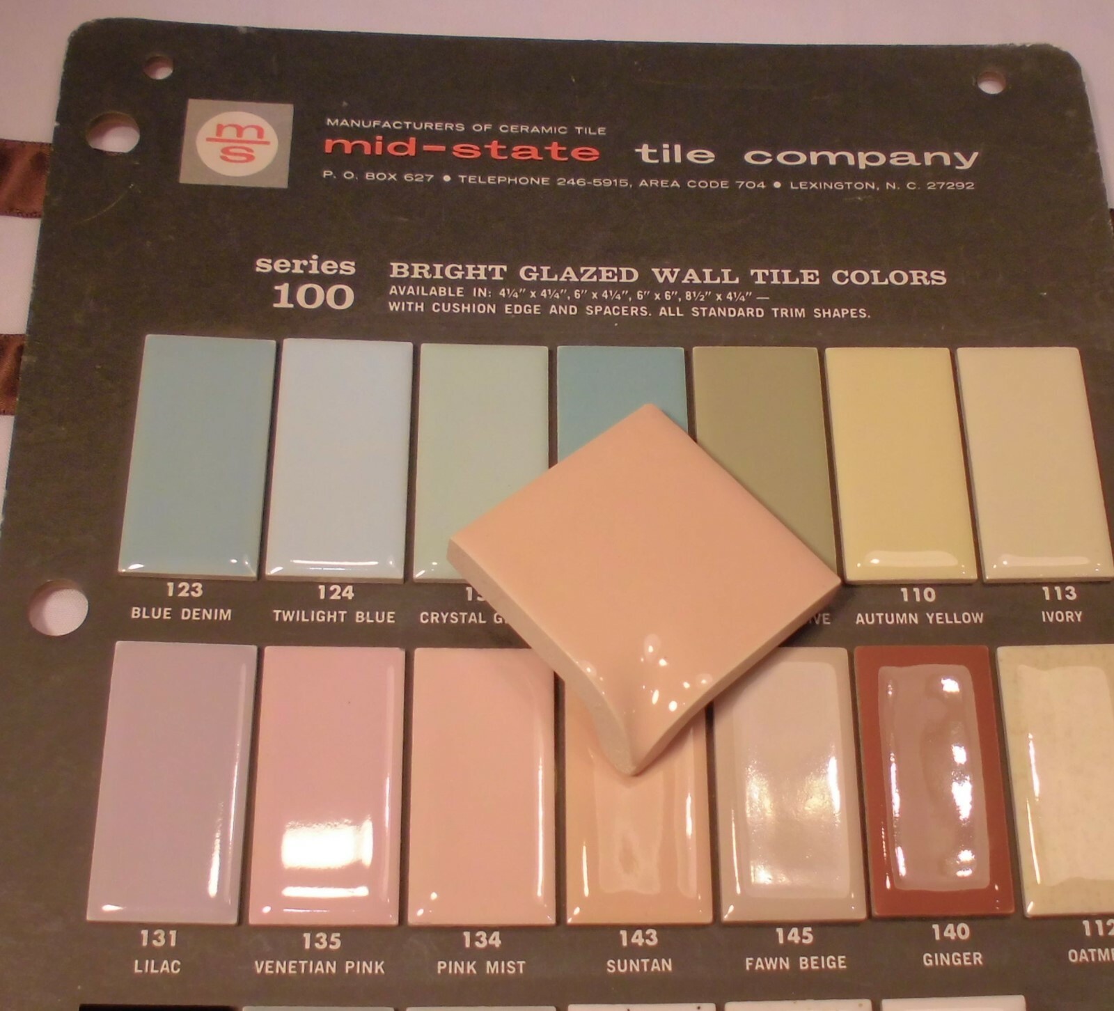 2 pcs. *Suntan Color* Ceramic Bullnose; Radius Inside Corner Trim Tile 2″ X 2″