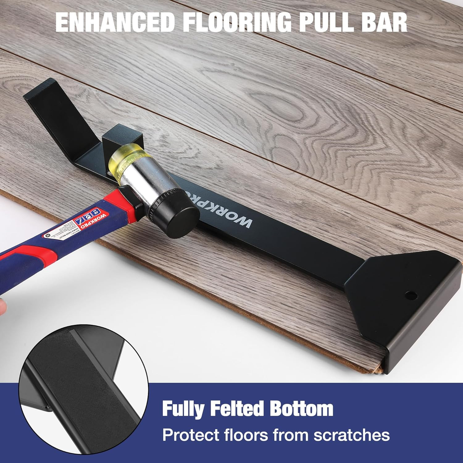 43PC Laminate Flooring Installation Kit- Rubber Mallet with Fiberglass Handle, 1