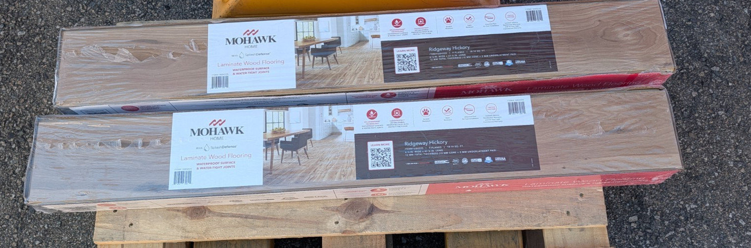 One Carton of Mohawk Ridgeway Hickory Laminate Flooring