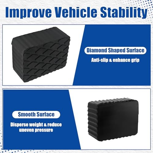 4 Pack Solid Rubber Auto Lift Pads 3000lb Heavy-Duty Jack Stand Pads Anti-Slip
