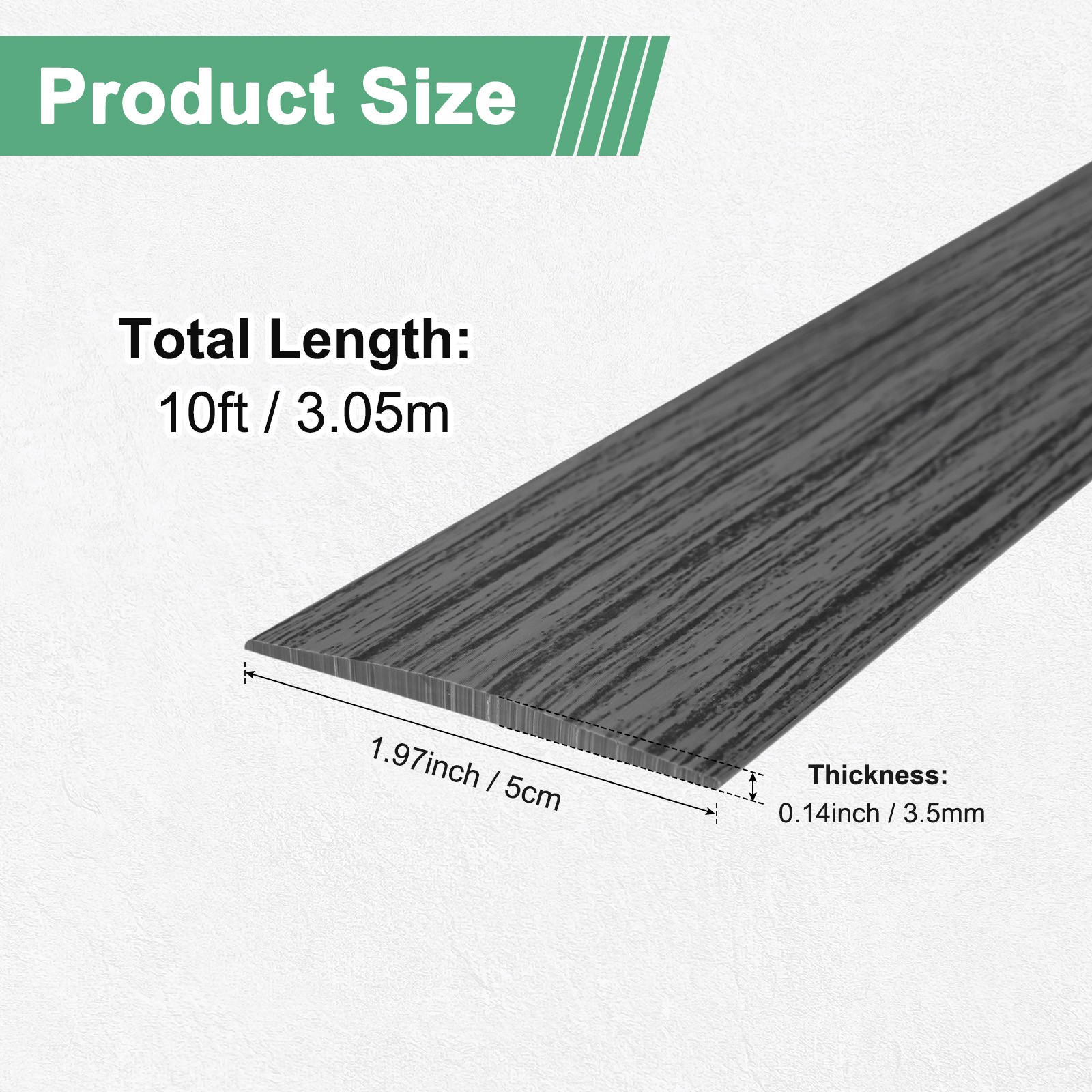 Transition Strip, 10FTx1.97Inch Floor Strip for Carpet [Dark Brown Wood Grain]