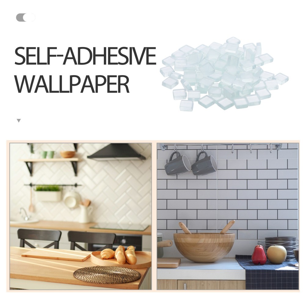 450Pcs Transparent Glass Mosaic Tiles Reusable 1x1cm Squares for Wall Decoration