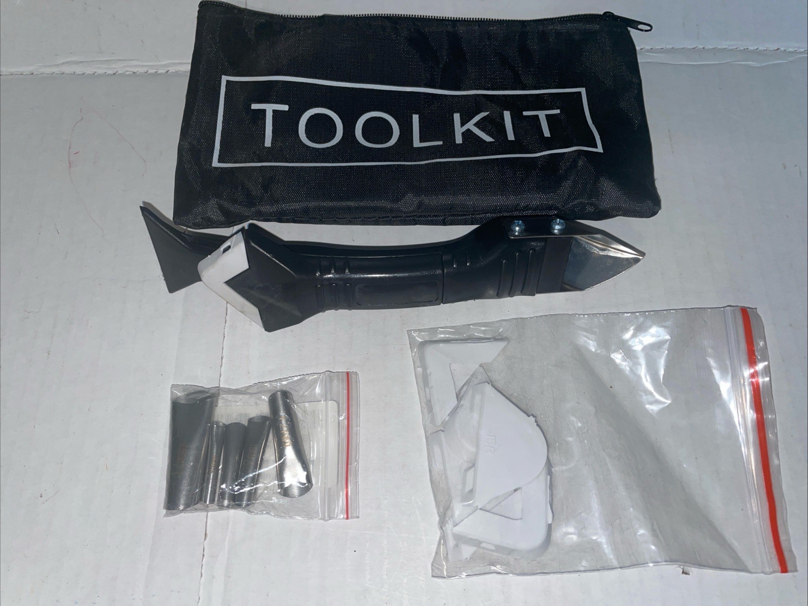 Grout Finishing Tool With Nozzle Tips And Extra Finishing Pads, Carrying Case
