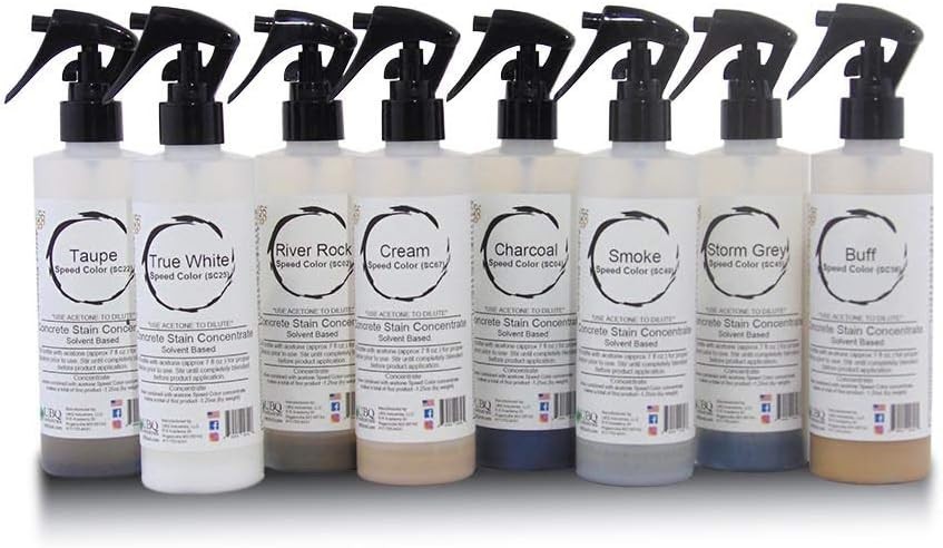 Fast Drying Concrete Stain-Professional-Easy to Use 7 Color Sample Pack 8oz each