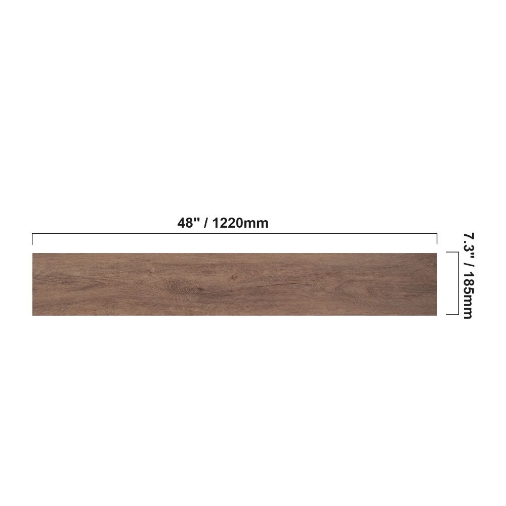 Deep Brown 48×7.3″ Snap-On Vinyl Tiles, 10 Pcs, 5.5mm for DIY Flooring