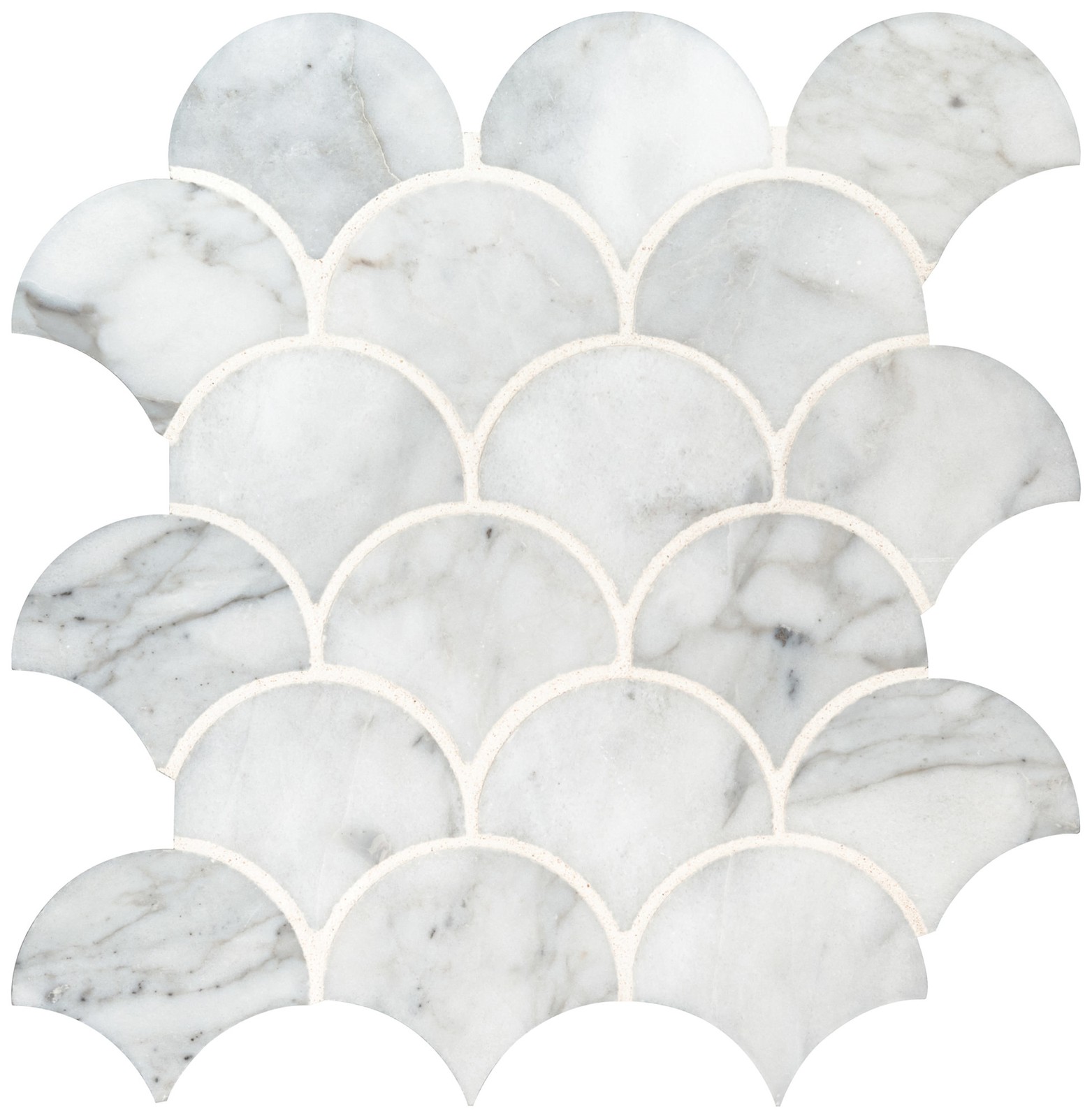 Ackland AKM-S-13X10SCP-CA 10″ x 13″ Marble Fan Mosaic Tile – – Venatino Elysia