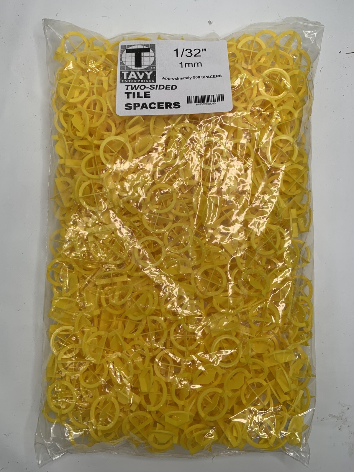 Tavy Two-Sided Tile Spacers Yellow 1/32 (1mm) Contractor Pack Approx 500 pieces