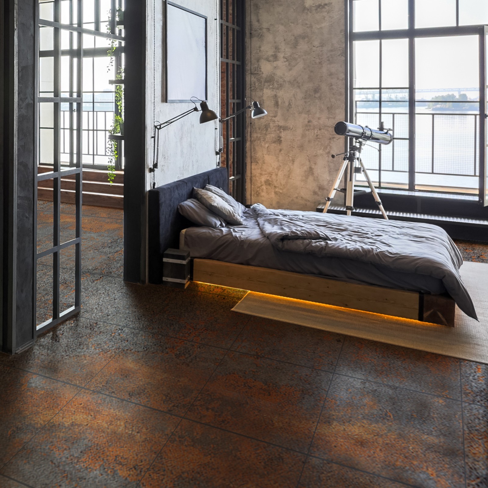 30-Pack Peel & Stick Vinyl Floor Tiles,12 x 12in Covers 30 Sq.ft – Rust Granite