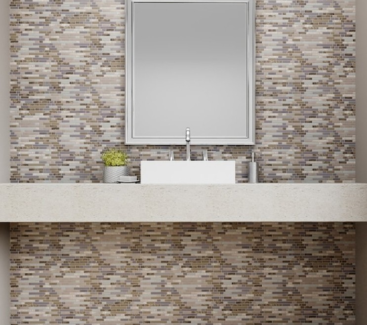 Peel And Stick Mosaics Shale Storm Beige Stone Look Peel And Stick Wall Tile