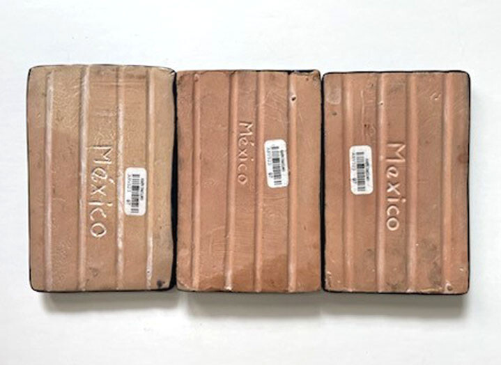 #4, #0, #3 TALAVERO GLAZED TERRA COTTA HOUSE NUMBERS TILES MEXICO; COBALT-MULTI