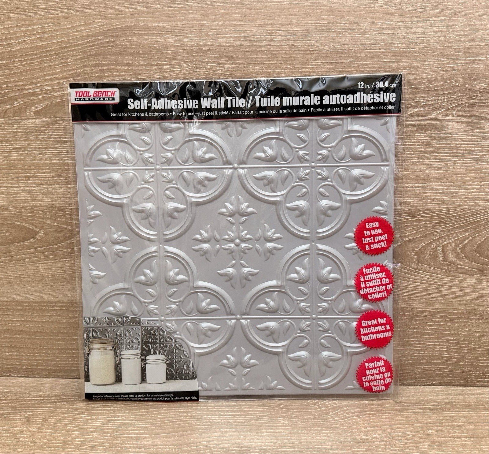 Lot Of 25 Tool Bench Self-Adhesive Wall Tile 12×12” Peel & Stick Backsplash Gray