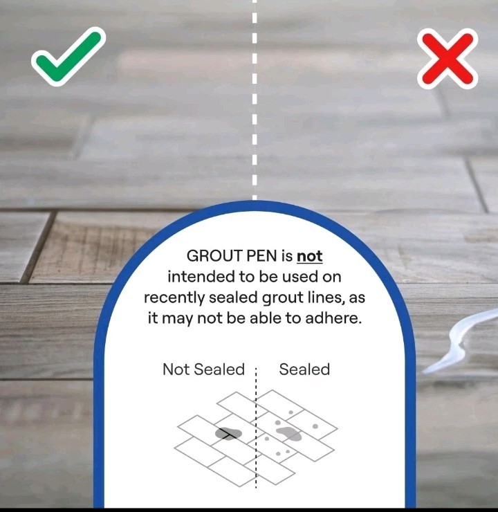 Grout Pen Cream Tile Paint Marker: Waterproof Tile Grout Colorant w/ Extra Tips