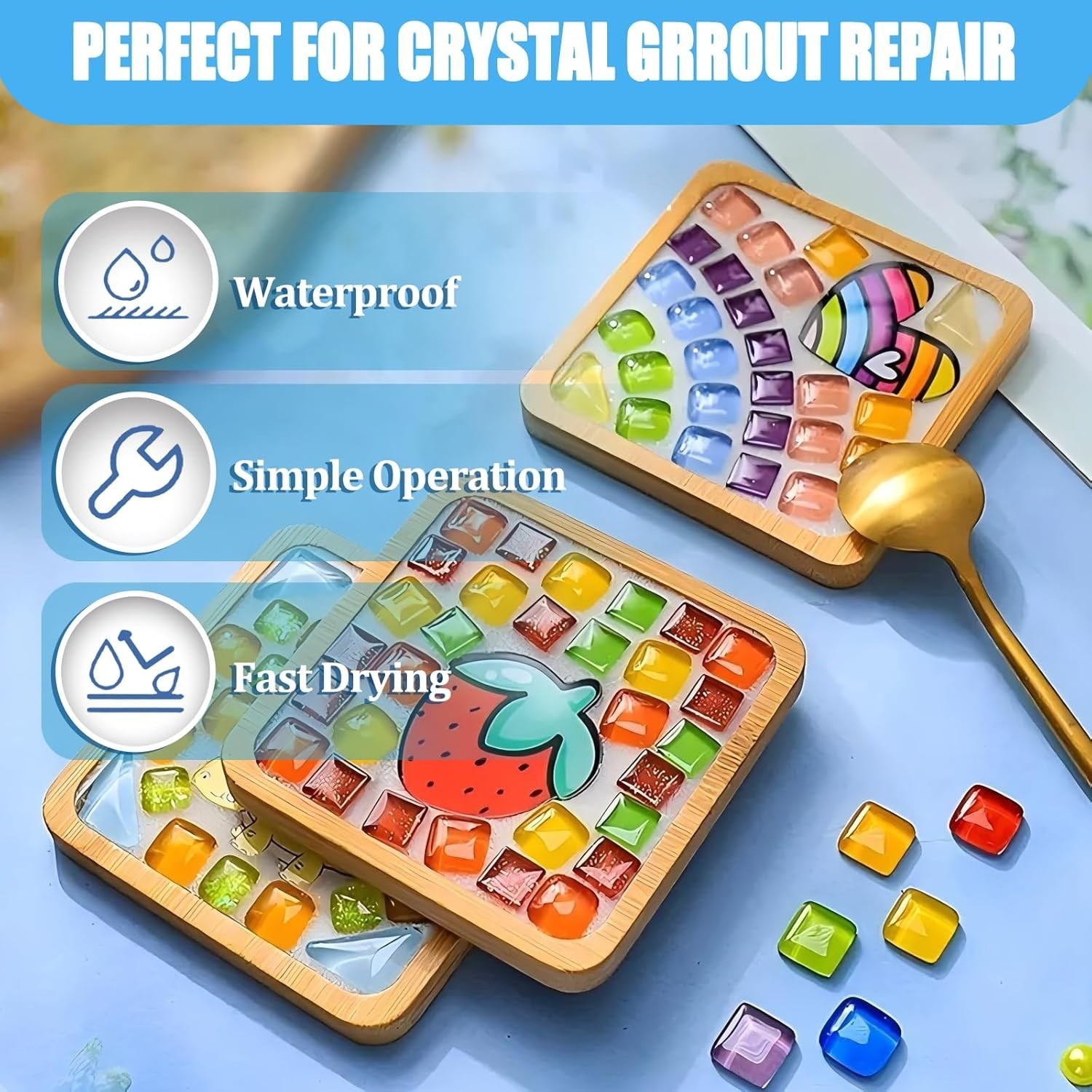 Crystal Grout for Mosaics Water Resistant DIY Craft Tile Accessories