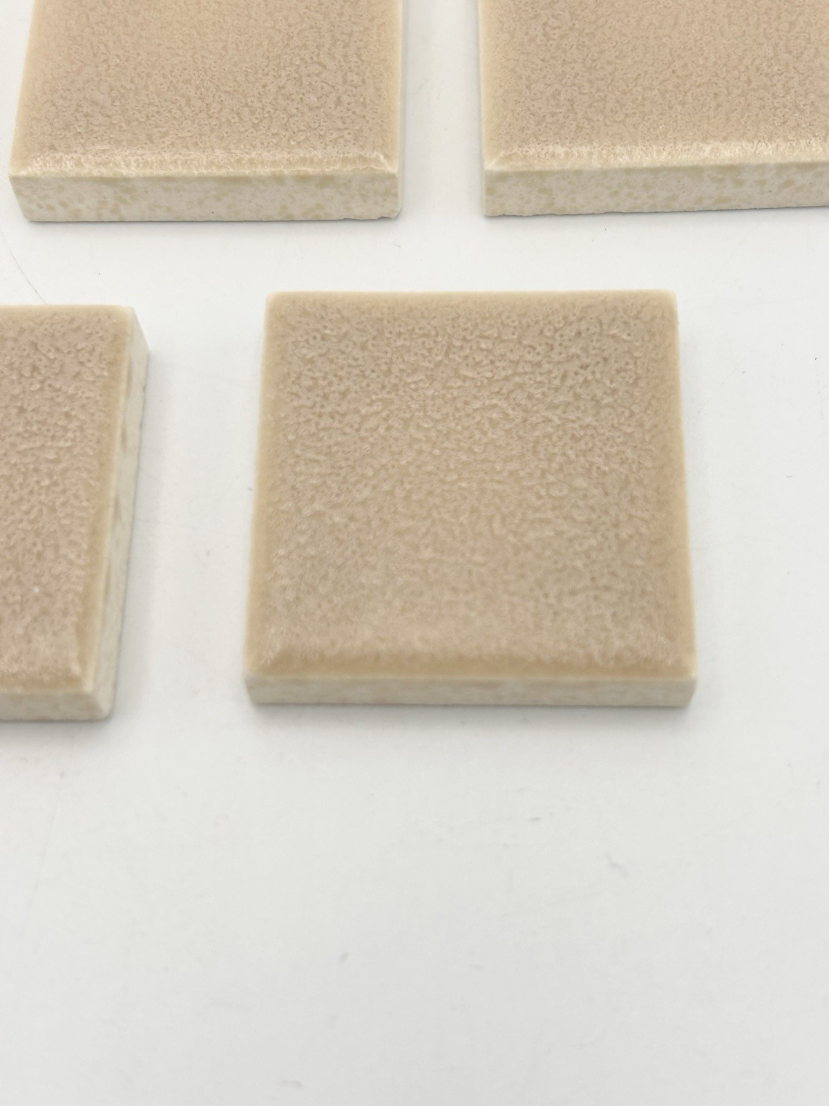 10 Pc Beige Tan Square 1 3/8” Ceramic Tile Crystalline American Olean Mosaic MCM