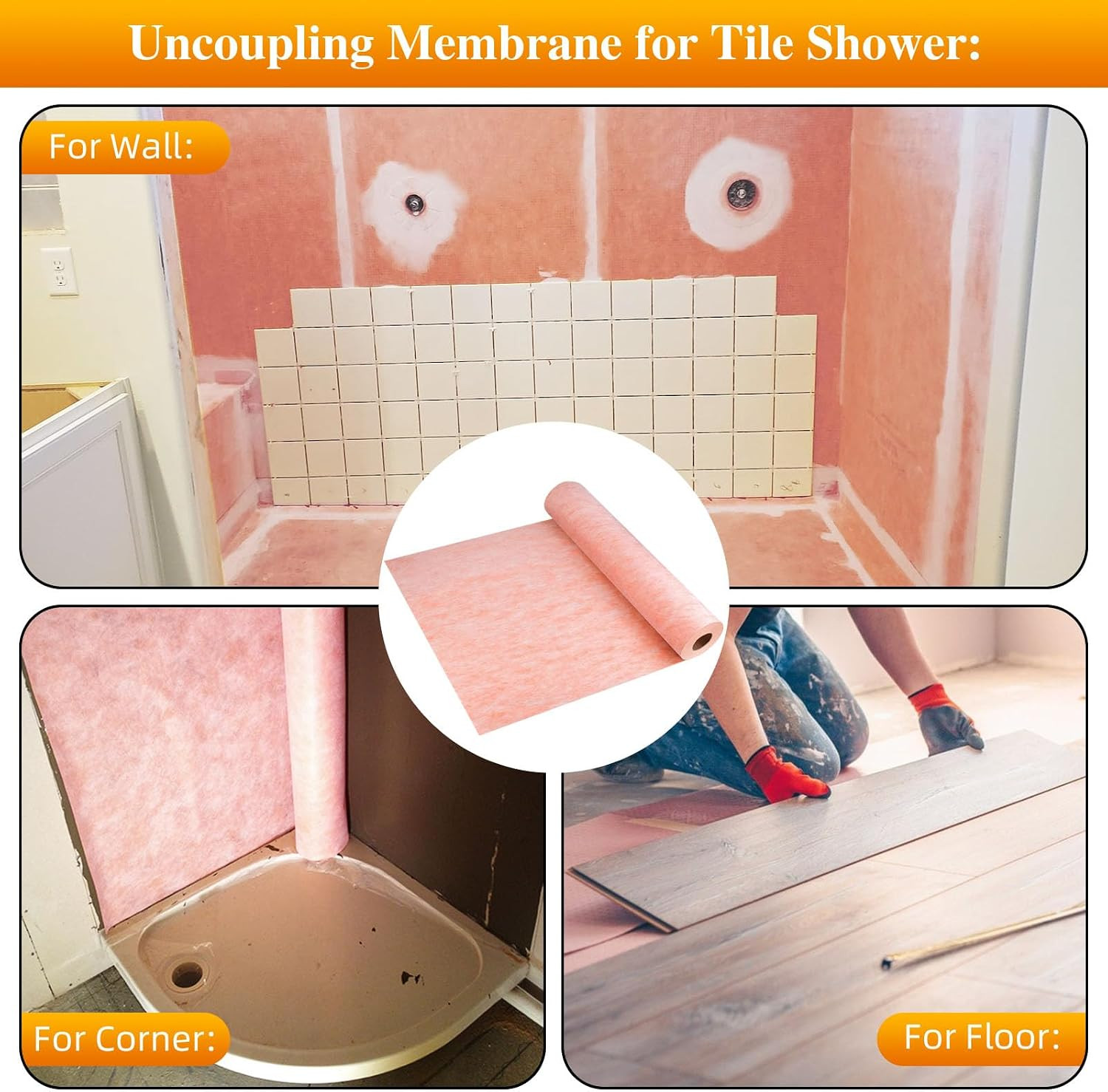 Waterproofing Membrane Band for Shower,Waterproof Membrane Tape-3.3Ftx65Ft | 23.