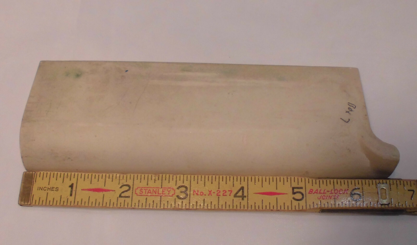 1 pc. Glossy Shell Pink 2” X 6-1/2” Ceramic Cove Base; Flat Tile; Flat Top, L