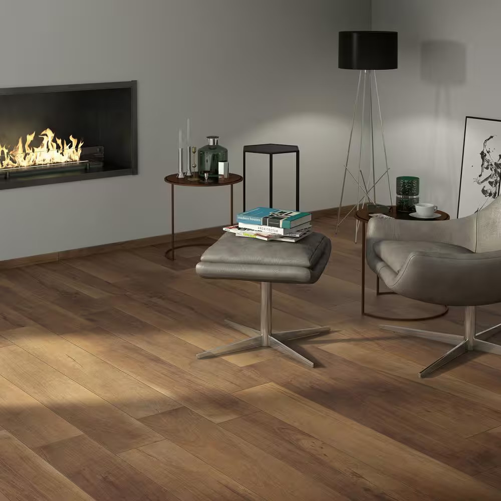 Antique Walnut 8 In. X 48 In. Matte Wood Look Porcelain Floor and Wall Tile (10.