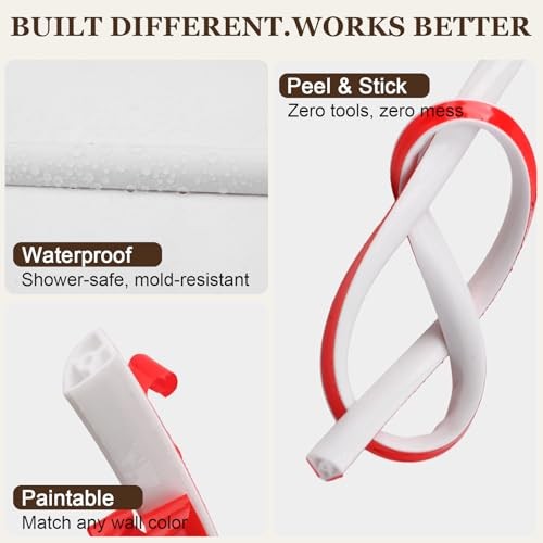 Flexible Quarter Round Molding (13 Ft / 156 Inch) – Waterproof Self 157in white