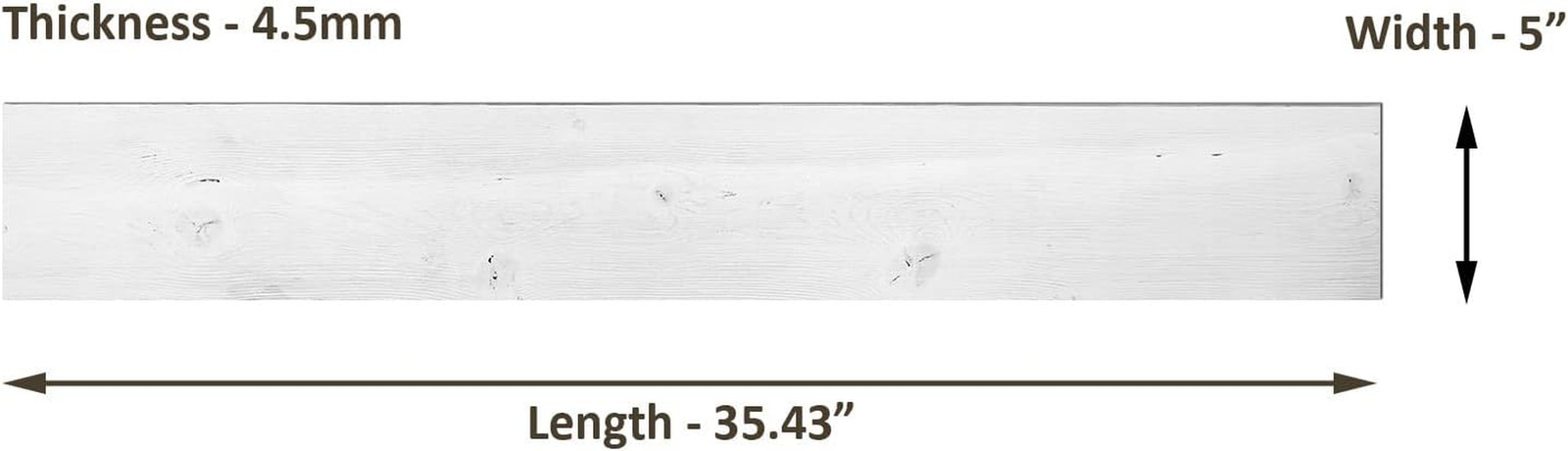 Peel and Stick Real Wood White Shiplap Wall Planks – 10 Pieces, 12.5 Sq Ft
