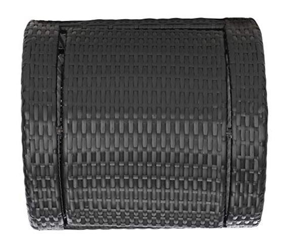 SAFAVIEH Outdoor – Serapis Trash Bin – Steel – Textured Surface Cylinder Black