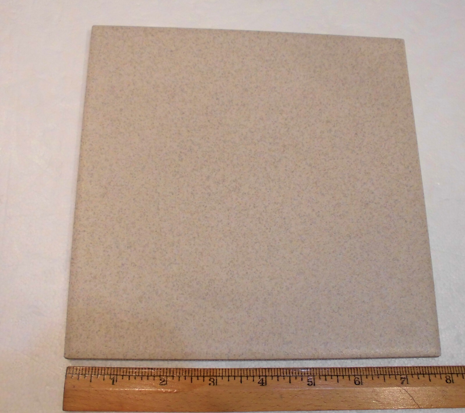 1 pc. Speckled Almond: Daltile Ceramic Floor Tile: 8″ X 8″ + light grays & brown