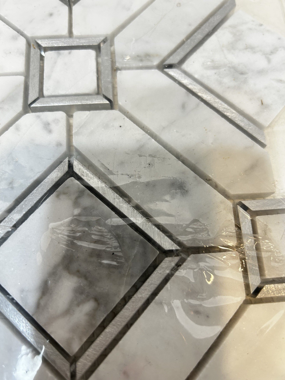 White Carrara Natural Marble Mosaic Tile Sheet Decorative 13 x 13″