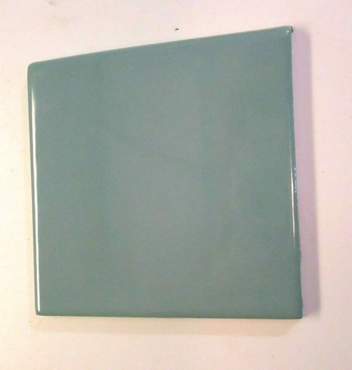 1 Bullnose Wall Tile Summitville USA ’60 Ceramic 3-7/8″ Mid Teal Green Gloss MCM