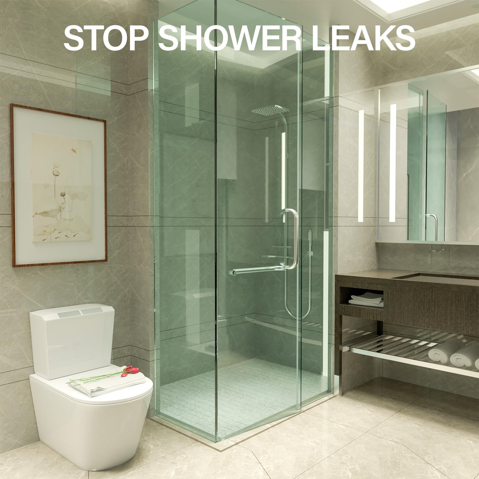Yecaye 3 Pack 3/8″ x 39″ Shower Door Bottom x (3pcs), transparent