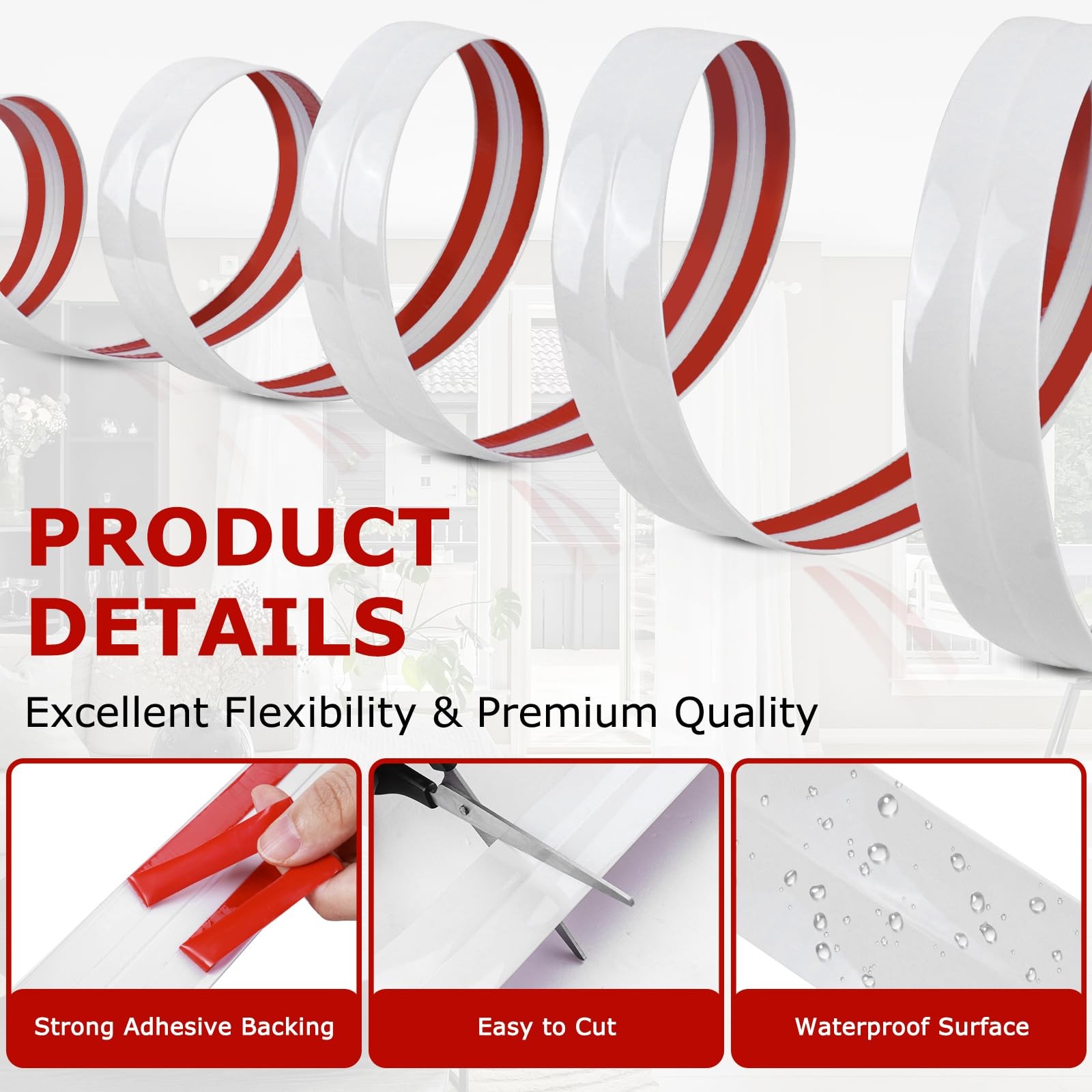 Protector de esquinas de pared flexible, moldura decorativa autoadhesiva.