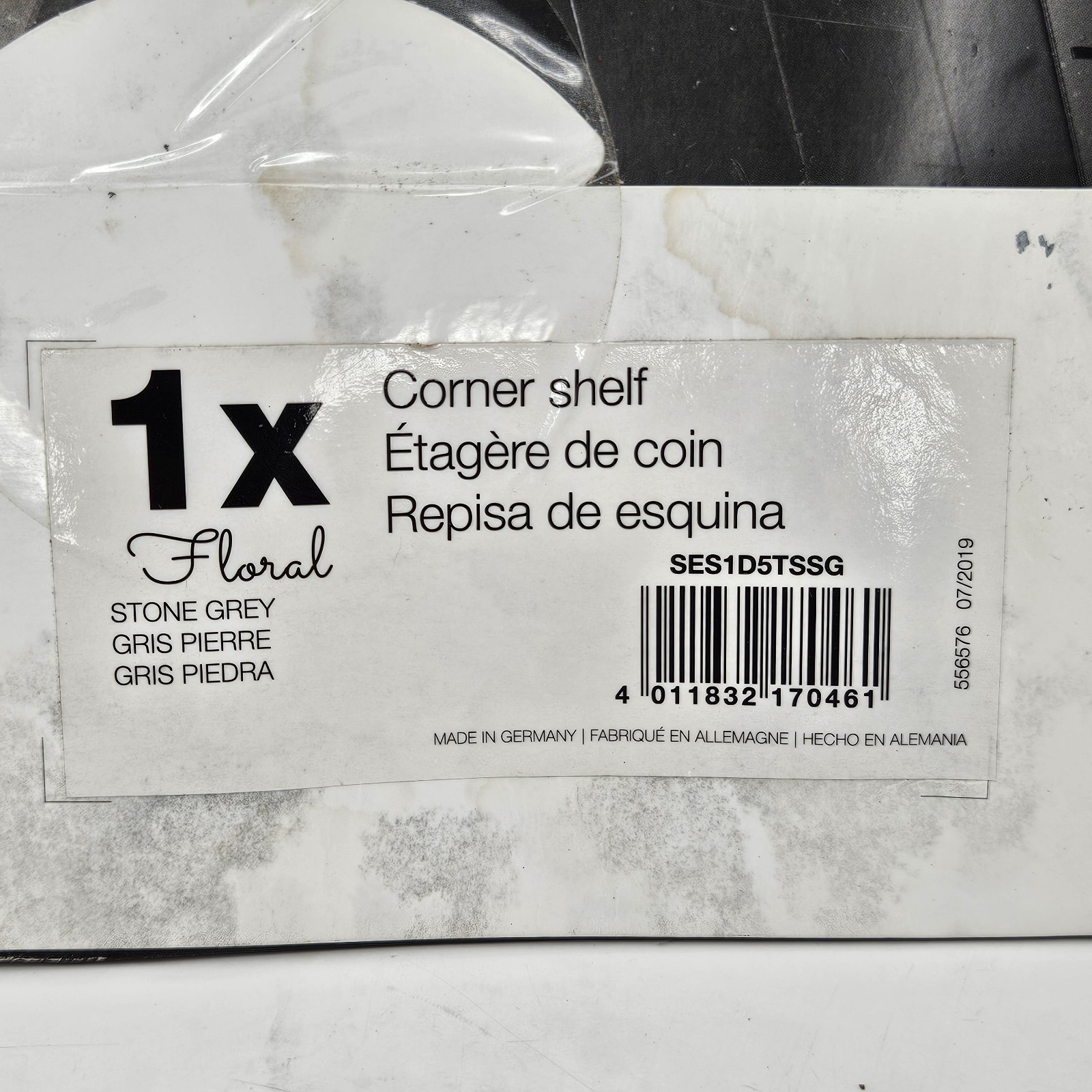 Schluter SHELF-E Triangular Floral Design Stone Grey SES1D5TSSG Shower Shelf