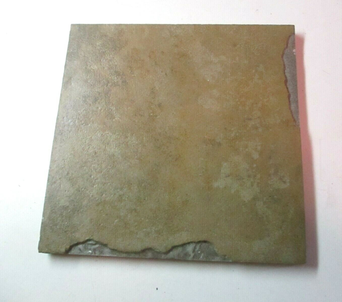 1 Floor Tile Italy Simulated Slate 6″ Sq Porcelain Matte Brown w/ Variations Vtg