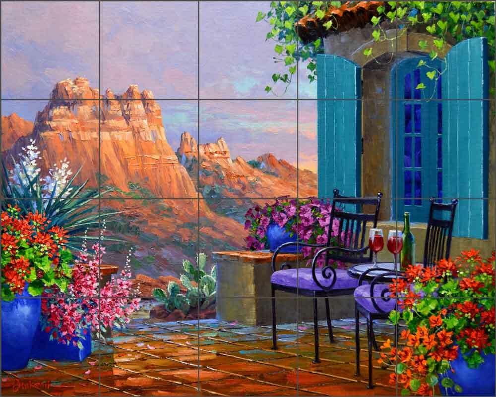 Southwest Tile Backsplash Mikki Senkarik Landscape Art Ceramic Mural MSA264