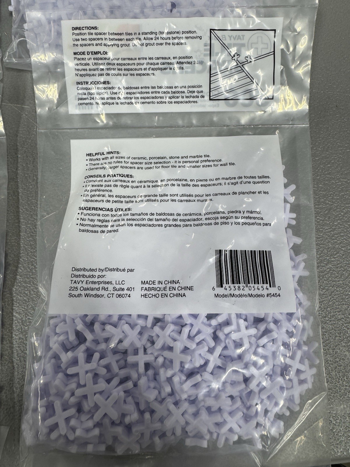LOT OF 5 – TAVY BASIX Tile Cross #5454 Spacers 1/8″ 3mm – 500 count