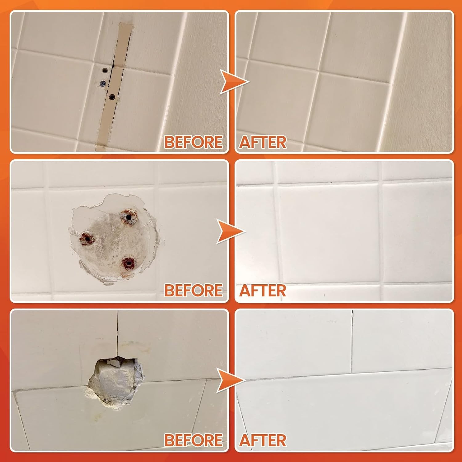Tile Repair Kit Pure White, Ceramic & Porcelain Tile Chip Repair Kit with Sup…