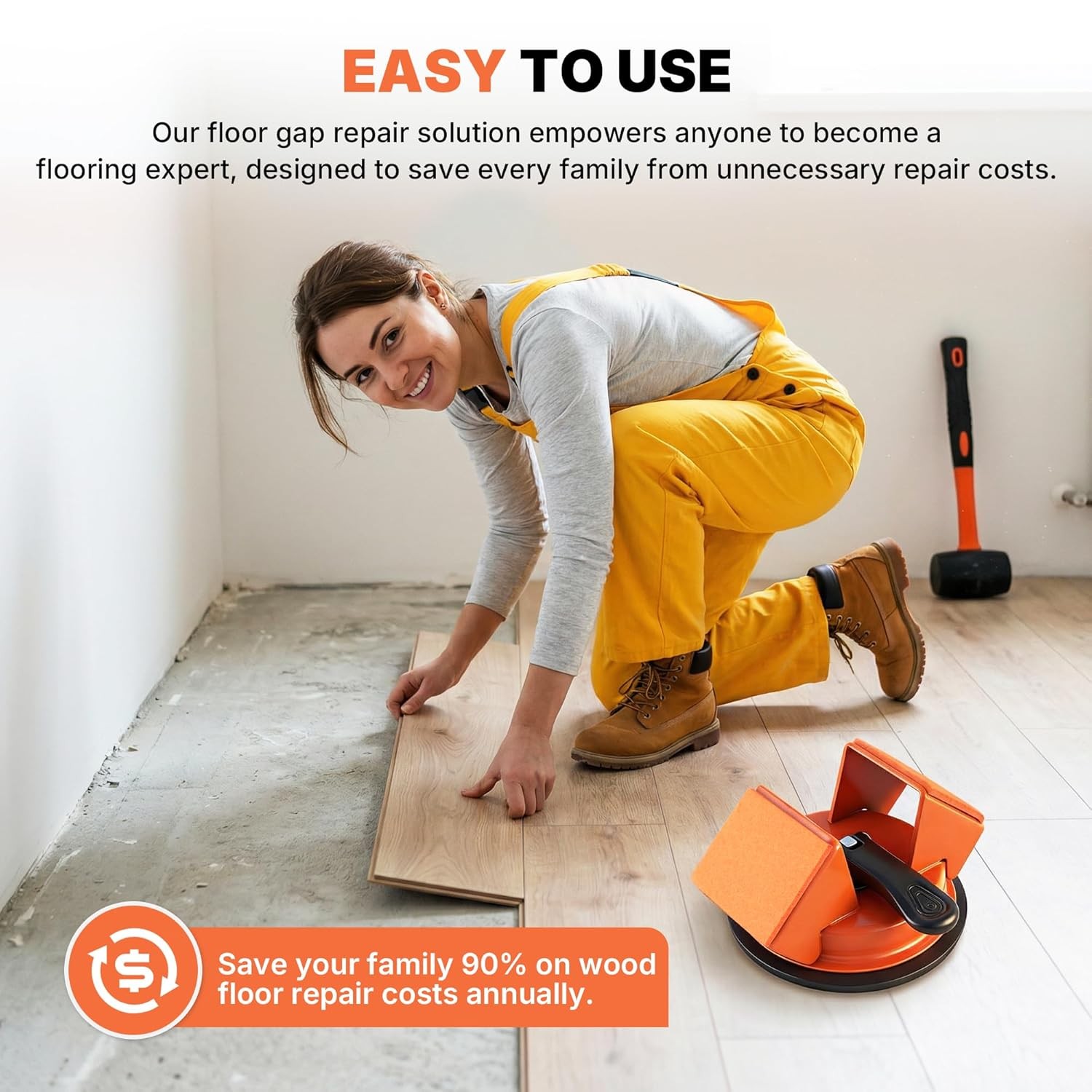 Heavy Duty Floor Gap Fixer Tool, Plank Grabber Floor Fix Pro, Made of Iron & Enh