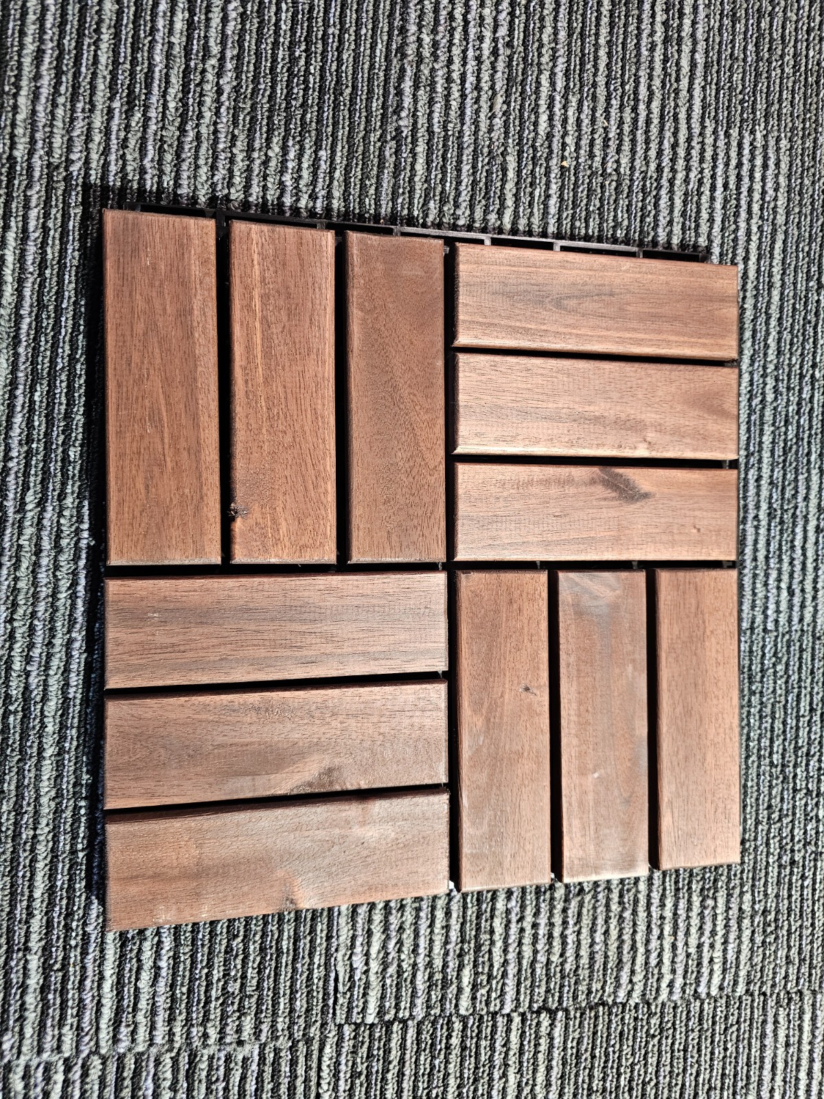 (QTY 10) THYOI Deck Tiles, Patio Flooring 12″ x 12″ Waterproof Acacia Wood Tiles