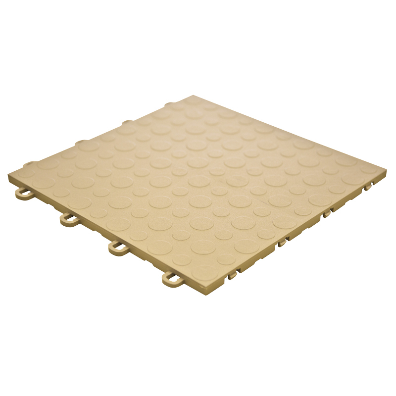 DIY Basement Floor Tiles Coin Beige – Made In The USA