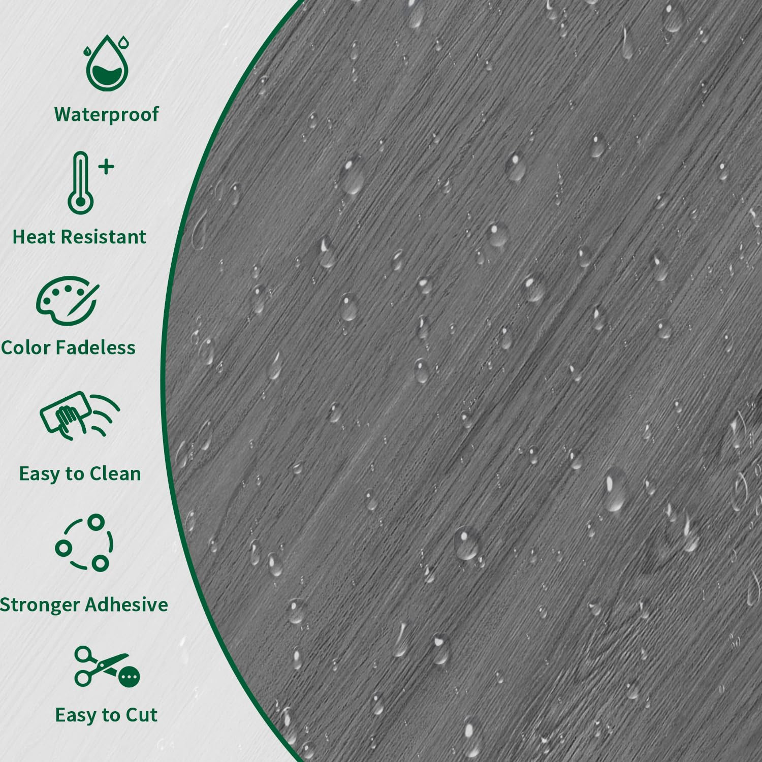 Peel and Stick Floor Tile 11.8” X 590” Vinyl Flooring Roll Cover 48.4 Sq.Ft. Wat