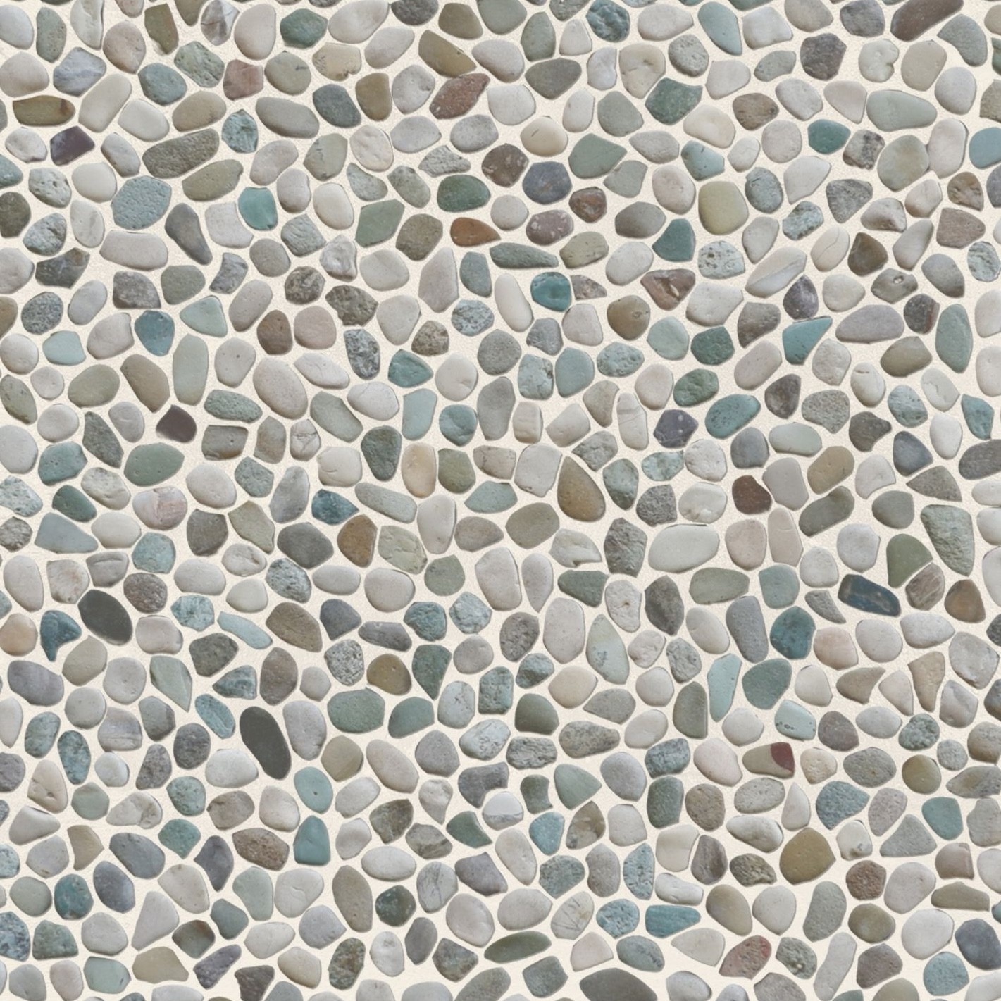 Mini White Green Pebble Natural Stone Mosaic Wall & Floor Tile ($10.27/SqFt)