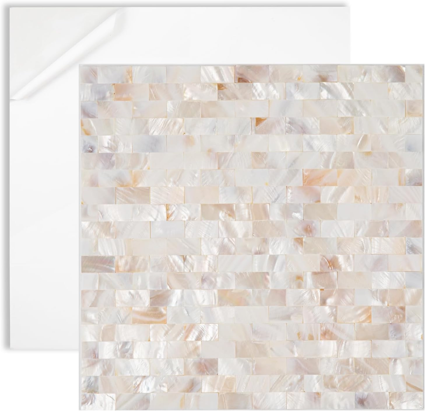 Mother of Pearl Peel and Stick Subway Tile Backsplash – 6 Sheets Pack