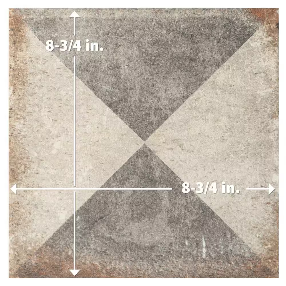 D’Anticatto Decor Triangoli 8-3/4 In. X 8-3/4 In. Porcelain Floor and Wall Tile