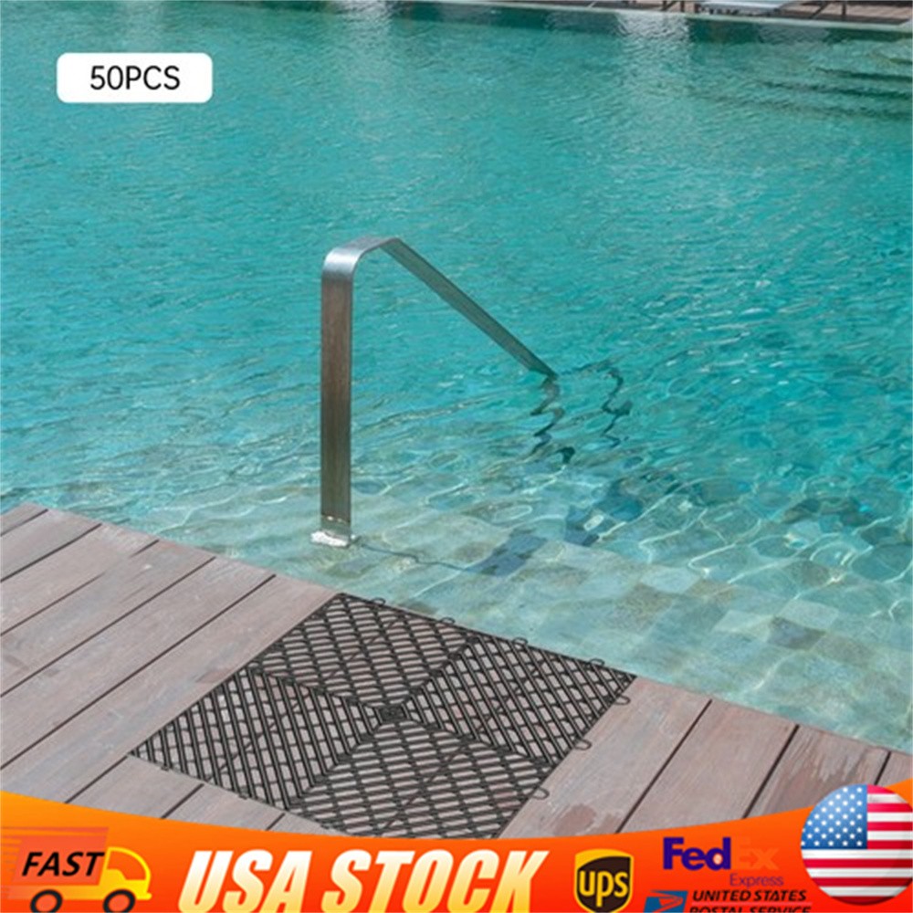 12×12″ Interlocking Garage Floor Tiles 55 PCS Deck Tile Snow Water Drainage