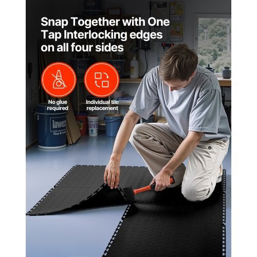 Garage Floor Tiles Interlocking, 16 Pack 20.2 x 20.2 x 0.2 in Interlocking Modul