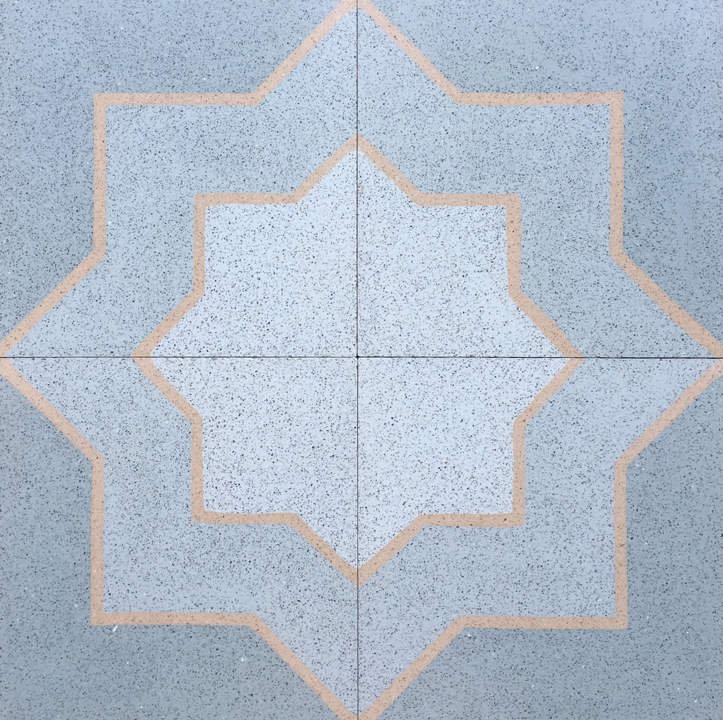 8X8 Star and Cross Matte Encaustic Cement Tile Floor and Wall (Sold by Piece)