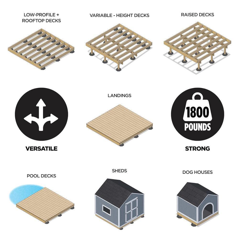 CAMO Deck Block 15.75| x 15.75″ x 3.5″ Heavy-Duty Polyolefin (20-Count)