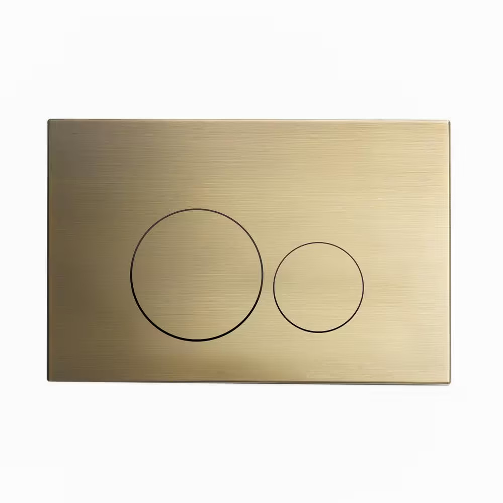 Wall Mount Actuator Flush Push Button Plate, Brushed Brass