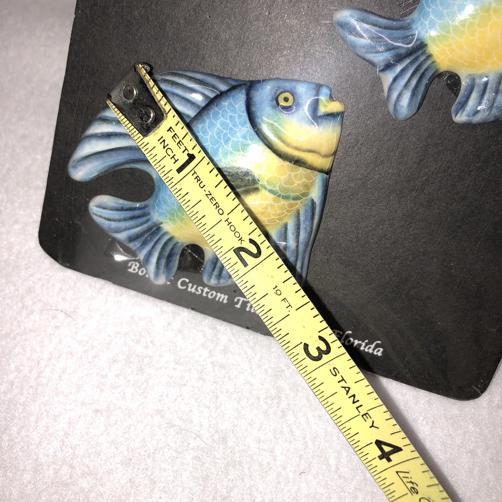Bolart Custom Tile Tropical Fish Hand Made Hand Painted Set Of 6 Incanti Overlay